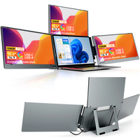 Moniteur portable triple écran Eimio 15,6 pouces FHD IPS, extension d'écran d'ordinateur portable IPS Plug & Play Type-C, approvisionnement direct usine OEM
