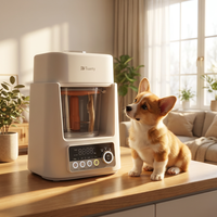 Robot culinaire intelligent professionnel pour animaux de compagnie avec réglage de la texture (grossière, moyenne, fine), machine automatique électrique pour la préparation de nourriture fraîche pour animaux.