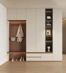 Meuble à chaussures modulaire portable en bois massif moderne, tiroirs de rangement, atelier à domicile, appartement, centre commercial, salon, chambre à coucher - Product Image 1