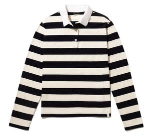 <span class=keywords><strong>Polo</strong></span> clásico de algodón suave bordado con logotipo personalizado, camiseta de rugby de manga larga a <span class=keywords><strong>rayas</strong></span> azules <span class=keywords><strong>y</strong></span> blancas para <span class=keywords><strong>mujer</strong></span> - Product Image 1