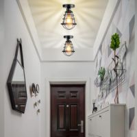 Lampe de plafond en cage métallique industrielle JYLIGHTING, vintage, pour escalier, atelier, ferme, rétro, lustre pour escalier