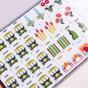 Juego de Mahjong Americano Personalizado de Acrílico con Temática, 160 Piezas Pintadas con Diseño de Fútbol, Verano, Playa, para Fiestas, Regalo - Product Image 4
