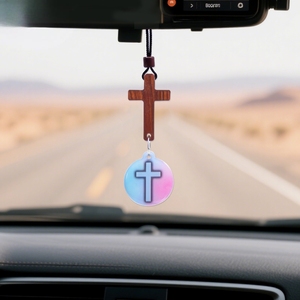 Colgante para Espejo Retrovisor de Coche con Versículo Bíblico NFC GSC Tap to Pray, Colgante de Cruz con Versículo Bíblico Diario - Product Image 4