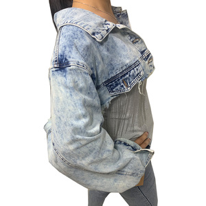 New Luxury Ladies <strong>Denim</strong> <strong>Jacket</strong> Fashion Women Dangle Chain Beading <strong>Fringes</strong> Jean Short Punk Coat <strong>Jacket</strong> - Product Image 3