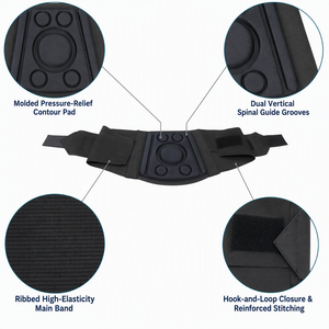 Cinturón de Soporte <span class=keywords><strong>Lumbar</strong></span> Elástico, Almohadilla Ergonómica Moldeada para la Espalda, Correas de Compresión de Doble Capa para Alivio Diario del <span class=keywords><strong>Dolor</strong></span> de Espalda y <span class=keywords><strong>Hernia</strong></span> - Product Image 3