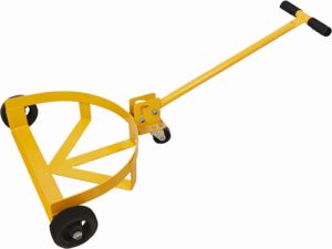 Chariot à tambour en acier à profil bas d'une capacité de 661lbs avec <span class=keywords><strong>2</strong></span> <span class=keywords><strong>roues</strong></span> fixes en PU 1 roue pivotante, chariot à main à tambour à baril d'huile - Product Image 2