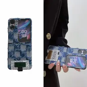 Funda de teléfono móvil para OP po Find N3 Flip Phone case findn2 filp tassel Denim funda protectora de pantalla plegable dura