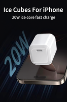 Chargeur rapide 20W PD 3.0 à port USB-C unique GaN avec prise US Chargeur mural compact et coloré pour montre intelligente certifié ETL/FCC