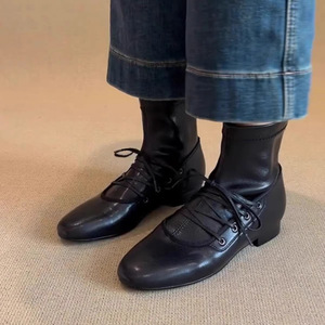 Versión de Piel de Oveja ~ Botas Martin Retro 2025 con Punta Redonda, Planas y Estilizadoras, Botas Versátiles con Cordones y Ajuste Delgado - Product Image 4