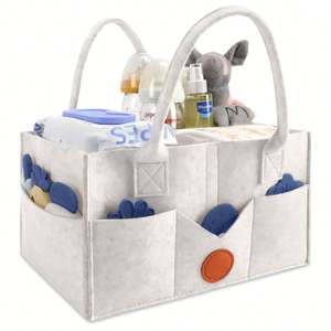 Organizador de Cambiador para Artículos de Bebé 15\" X 9\" X 7\" Cesta de Fieltro para Bebé, Organizador de Pañales - Product Image 2