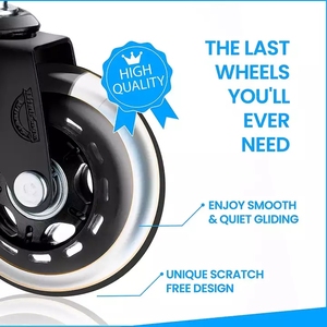 Roue <span class=keywords><strong>de</strong></span> remplacement en PU transparente et silencieuse <span class=keywords><strong>pour</strong></span> <span class=keywords><strong>chaise</strong></span> <span class=keywords><strong>de</strong></span> <span class=keywords><strong>bureau</strong></span>, <span class=keywords><strong>de</strong></span> réunion, <span class=keywords><strong>de</strong></span> dentiste, <span class=keywords><strong>de</strong></span> 3 pouces, <span class=keywords><strong>pour</strong></span> sols en bois <span class=keywords><strong>dur</strong></span>, <span class=keywords><strong>pour</strong></span> nettoyage <span class=keywords><strong>de</strong></span> meubles - Product Image 5