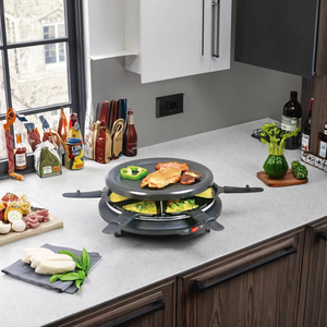 Grill de table électrique pour <span class=keywords><strong>raclette</strong></span> d'intérieur, plaque chauffante antiadhésive, sert jusqu'à 6 <span class=keywords><strong>personnes</strong></span> pour les fêtes, le plaisir en famille, comprend 6 plateaux chauffants - Product Image 6