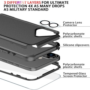 Laudtec Shockproof Tempered Glass <b>Screen</b> <b>Protector</b> Camera <b>Protectors</b> Heavy Duty Protection <b>Phone</b> Case Cover for iPhone 16 - Product Image 6