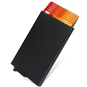 Porte-cartes minimaliste Normcore <span class=keywords><strong>en</strong></span> aluminium, nouveau, personnalisé, avec ouverture latérale, style fin, pour 6 cartes - Product Image 6