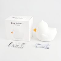 Lampe tactile personnalisée en silicone en forme de canard, petite lampe de chevet à intensité variable, lampe à capteur tactile, lumière LED en silicone, rechargeable par USB