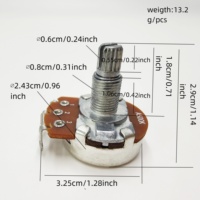 Potensiometer Gitar Bass Aluminium Alloy Shaft 18mm A250K B250K A500K B500K Pengontrol Volume & Tone Aksesoris Gitar