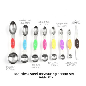Ensemble de 8 cuillères à mesurer magnétiques en acier inoxydable avec niveleur, tasses et cuillères à mesurer empilables pour la cuisine et la pâtisserie - Product Image 6