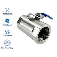 Vanne à boisseau sphérique manuelle en acier inoxydable monobloc sur mesure DN40 1-1/2, vanne à eau en gros pour l'eau