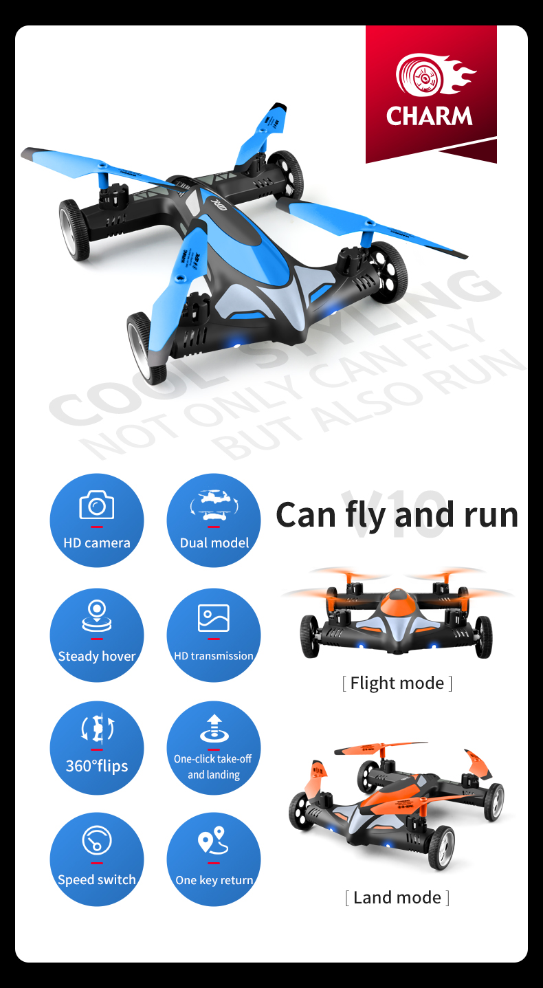 Remote Control Air-Ground Flying Cars Mini Dron 4K Hd Camera Aerial Photography RC Drone Quadcopter Children's Toy Gift