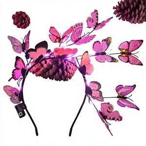 Serre-tête LED DAMAI en plastique à piles, motif floral, pour Halloween, festivals, fêtes, spectacle ou chapeau haut-de-forme - Product Image 3