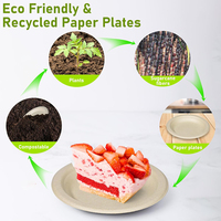 Assiette ronde blanche jetable élégante et durable de 6 pouces pour table à manger, avec un design moderne et des assiettes jetables élégantes pour le dîner de Noël