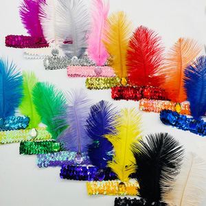 Bandeau à clapet de plumes <span class=keywords><strong>d</strong></span>'autruche en vrac des années 1920 bon marché - Product Image 1