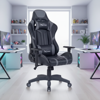 Chaise de jeu ergonomique pivotante en cuir réglable avec cadre métallique moderne personnalisé pour configuration de jeu à domicile