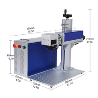Machine de marquage laser à fibre portable de type split pour la fabrication de plaques signalétiques en aluminium, acier inoxydable et fer, Raycus 20W 30W 50W