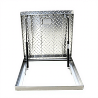 Couvercle de manhole hydraulique décoratif extérieur en acier inoxydable 304 avec poignée et serrure pour travaux paysagers