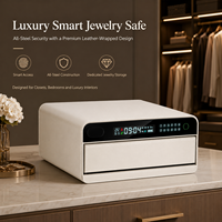 Coffret de sécurité pour bijoux en cuir de luxe, design fixe tout en acier avec écran LCD et alarme par vibration