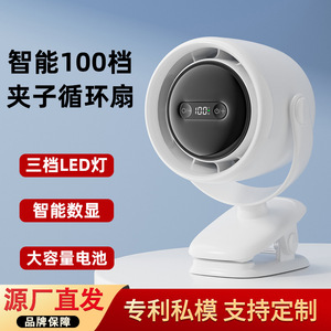 Ventilateur à pince avec lumière, affichage numérique USB, crochet de bureau, aromathérapie, mini ventilateur électrique, conception sans balais, modèle breveté GF15 - Product Image 2