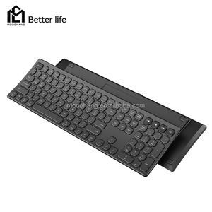 Clavier sans fil ergonomique incurvé ultra-fin, clavier sans fil silencieux ergonomique avec 5 connexions multimédias pour ordinateur, mobile, tablette - Product Image 2