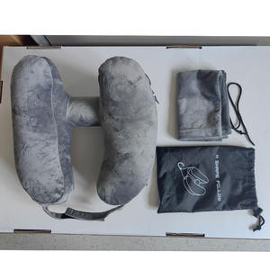 Almohada de Viaje en Forma de H de Alta Calidad con Capucha, Almohada Inflable de Viaje en Forma de H - Product Image 1