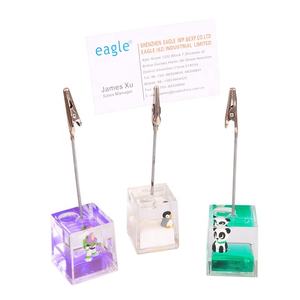 Clip de message en acrylique de haute qualité, base en acrylique, poisson 3D flottant, rempli d'huile, clip de bureau pour photos, messages, cartes de visite - Product Image 5