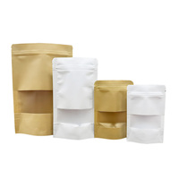 Sachets Doypack en papier kraft de qualité alimentaire, refermables, imprimés sur mesure, pour l'emballage alimentaire du café, du thé, des noix et des snacks