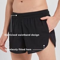 Poliéster Secado rápido Peso ligero Doble capa Deportes sin costuras Ropa atlética Entrenamiento de gimnasia Venta al por mayor Pantalones cortos para correr para hombres