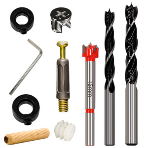 Jeu de forets à trous pour menuiserie, connecteur trois-en-un pour portes et armoires, 15mm 8mm 10mm, en carbure, pour perçage rapide - Product Image 1