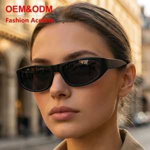 Lunettes de soleil Y2K rétro en bio-acétate, monture étroite rectangulaire, protection UV400, légères, multicolores, unisexes, pour femmes et hommes, mode outdoor - Product Image 1