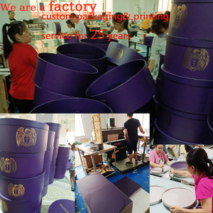 Pacchetto all'ingrosso della fabbrica di abbigliamento a tubo grande con Logo <span class=keywords><strong>in</strong></span> lamina d'oro viola scatola di cappello <span class=keywords><strong>in</strong></span> cartone rigido con carta resistente - Product Image 3