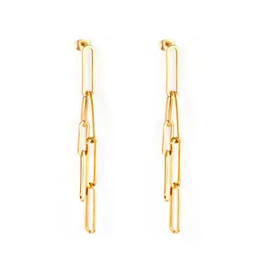 2022 Designs Korean Christmas Geometric Metal Jewelry Luxury Women Long Earring Earrings