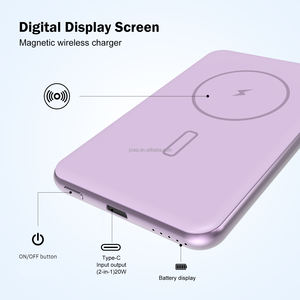 Batterie externe portable en aluminium 10000 mAh avec port USB-C PD20W et charge rapide magnétique sans fil pour iPhone et <span class=keywords><strong>Samsung</strong></span> - Product Image 4