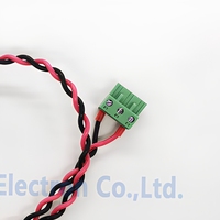 Rangkaian Kabel Twisted Pair Terminal Blok Hijau Kustom dengan Kabel Merah Hitam untuk Peralatan Kontrol Industri