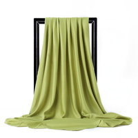 Hijab en polyester chiffon froissé brillant et extensible pour femme, doux, léger, respirant, foulard musulman en soie avec bords élégants