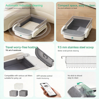Bac à litière intelligent autonettoyant pour chat, ouverture supérieure, toilette automatique pour chat, contrôle via l'application Tuya, 10L, Wi-Fi et Bluetooth, nettoyage facile, pour chats d'intérieur