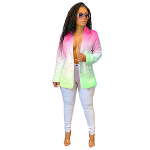 ملابس الخريف أومبير الوردي المرأة السترة أزياء الشتاء واحد الصدر سترة السيدات عارضة السترة معطف الخريف الملابس - Product Image 6