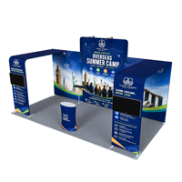 Stand d'exposition portable 20x10 pieds, toile de fond pour photomaton, présentoir modulaire en tissu tendu, stand d'exposition portable