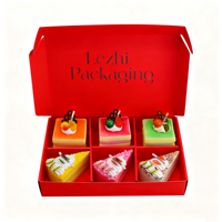 Boîtes à gâteaux en papier de qualité alimentaire personnalisées, 6 emballages, avec compartiments, insert pour biscuits, cupcakes, emballage de friandises
