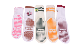 Wholesale CMAX Custom Logo Ruffle Yoga <b>Socks</b> – OEM New Design Embroidery Pilates <b>Sock</b> for Women, Fitness Grip <b>Socks</b> - Product Image 4