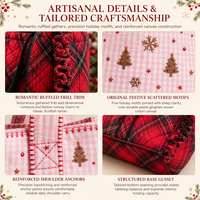 Tas Hadiah Kanvas Logo Kustom Malam Natal Tekstur Rajut Argyle Diamond Check Merah Hijau Kemasan Liburan Dapat Digunakan Kembali Grosir Partai Besar