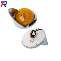 Feu de position latéral chromé en forme de goutte d'eau pour visière de cabine de camion 12V/24V, pour rénovation/amélioration, référence OE WML7010, pour Peterbilt Kenworth